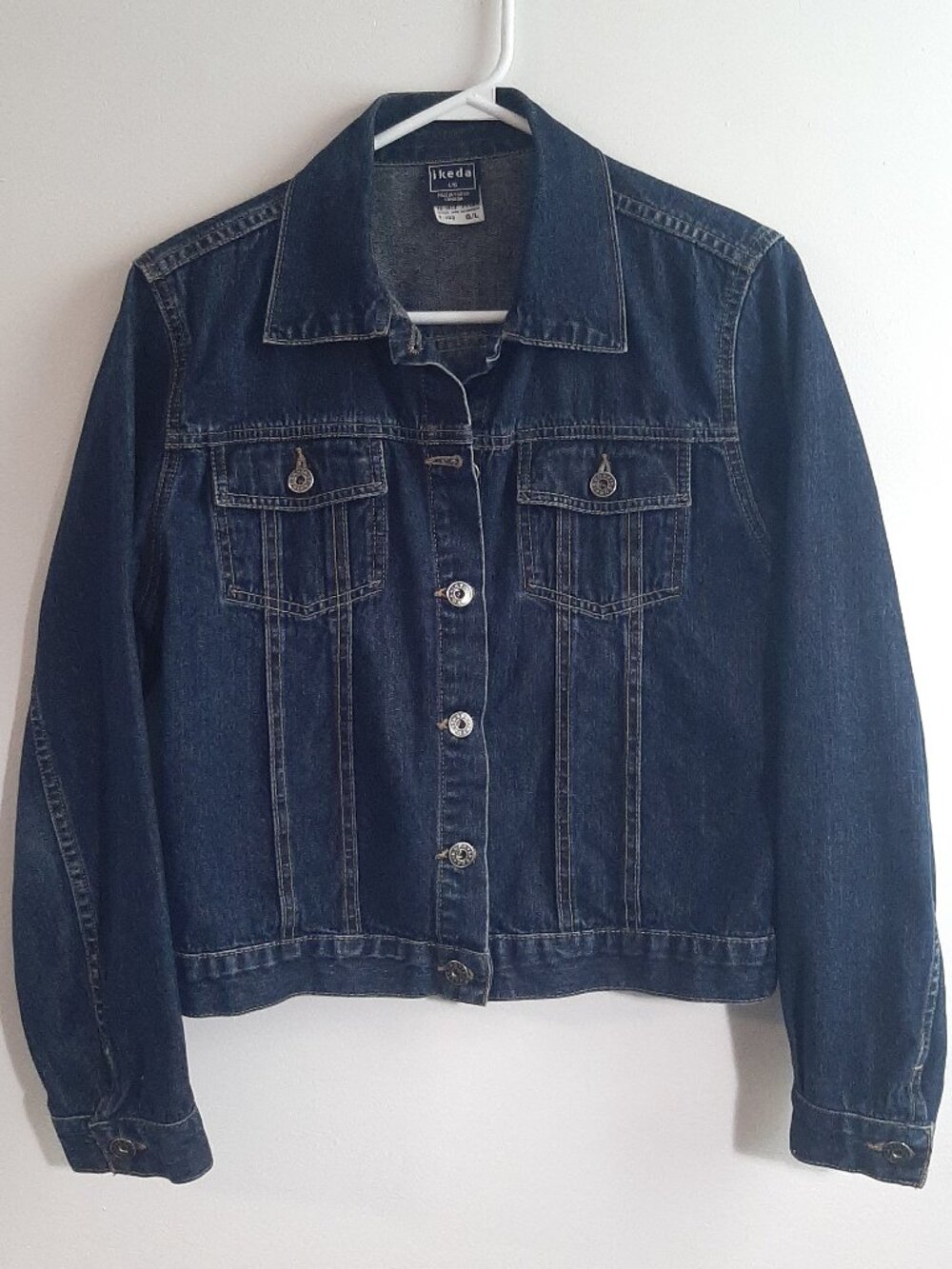 IKEDA Vintage Dark Wash Denim Jacket Very Quality Size Large